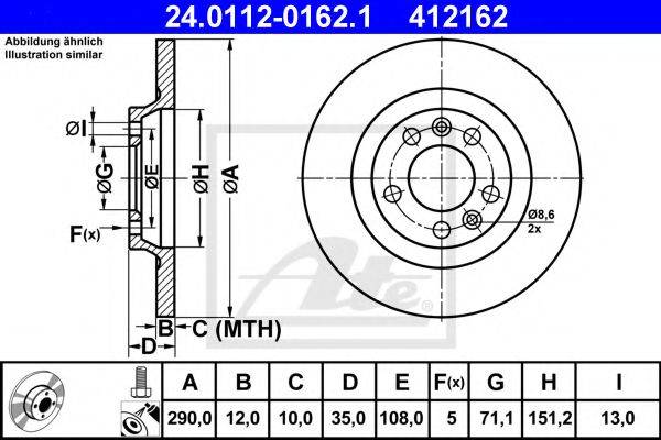 Тормозной диск ATE 24.0112-0162.1