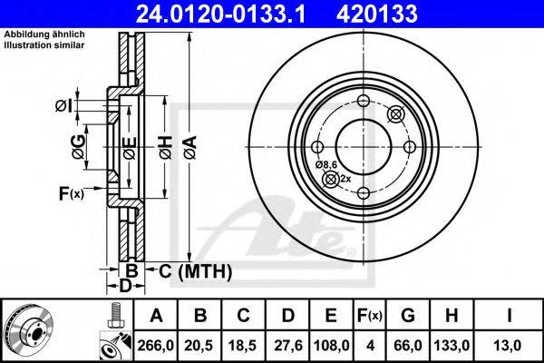 Тормозной диск ATE 24.0120-0133.1