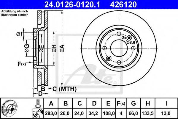 Тормозной диск ATE 24.0126-0120.1