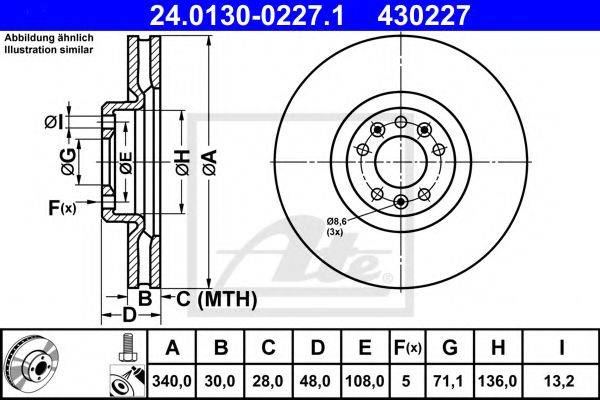 Тормозной диск ATE 24.0130-0227.1