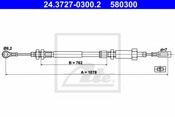 Трос, стояночная тормозная система ATE 24.3727-0300.2