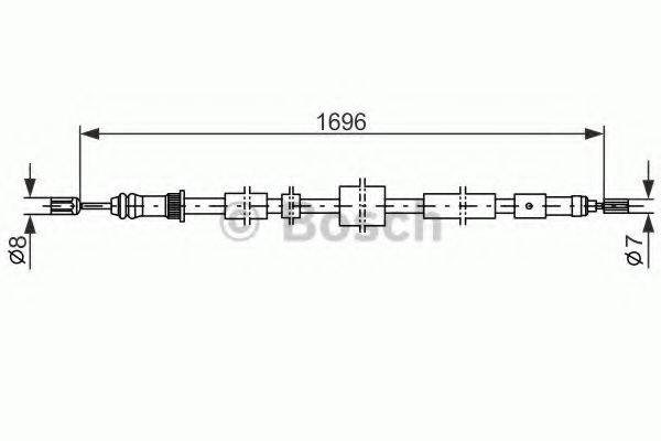 Трос, стояночная тормозная система BOSCH 1 987 477 431