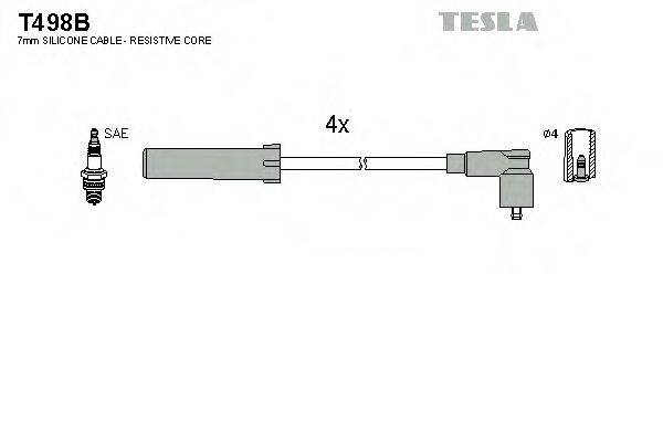 Комплект проводов зажигания TESLA T498B