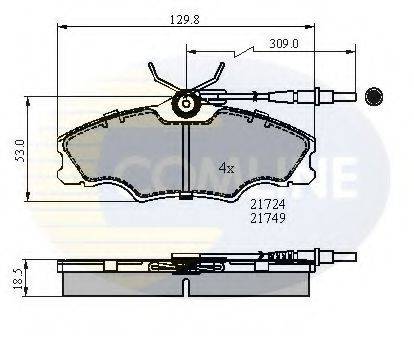 Комплект тормозных колодок, дисковый тормоз COMLINE CBP1433