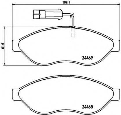 Комплект тормозных колодок, дисковый тормоз BREMBO P 23 144